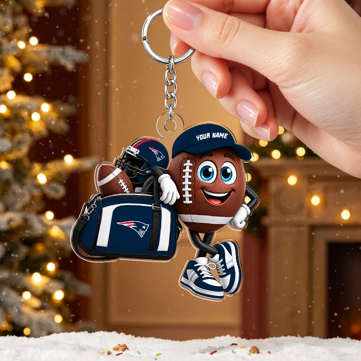 [SPECIAL OFFER] NEW CUSTOMIZED NFL27 NEP NEW ENGLAND PATRIOTS ACRYLIC KEYCHAIN