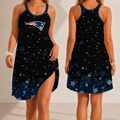 [SPECIAL OFFER] NEW CUSTOMIZED NFL27 NEP NEW ENGLAND PATRIOTS CAMISOLE DRESS