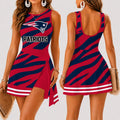 [SPECIAL OFFER] NEW CUSTOMIZED NFL27 NEP NEW ENGLAND PATRIOTS WOMEN'S SUMMER SKORT DRESS