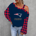 [SPECIAL OFFER] NEW CUSTOMIZED NFL27 NEP NEW ENGLAND PATRIOTS WOMEN'S OFF-SHOULDER LONG SLEEVE SHIRT