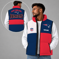[SPECIAL OFFER] NEW CUSTOMIZED NFL27 NEP NEW ENGLAND PATRIOTS SLEEVELESS PUFFER VEST
