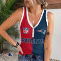 [SPECIAL OFFER] NEW CUSTOMIZED NFL27 NEP NEW ENGLAND PATRIOTS WOMEN'S V-NECK TANK TOP