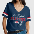 [SPECIAL OFFER] NEW CUSTOMIZED NFL27 NEP NEW ENGLAND PATRIOTS V-NECK FEMALE SHIRT