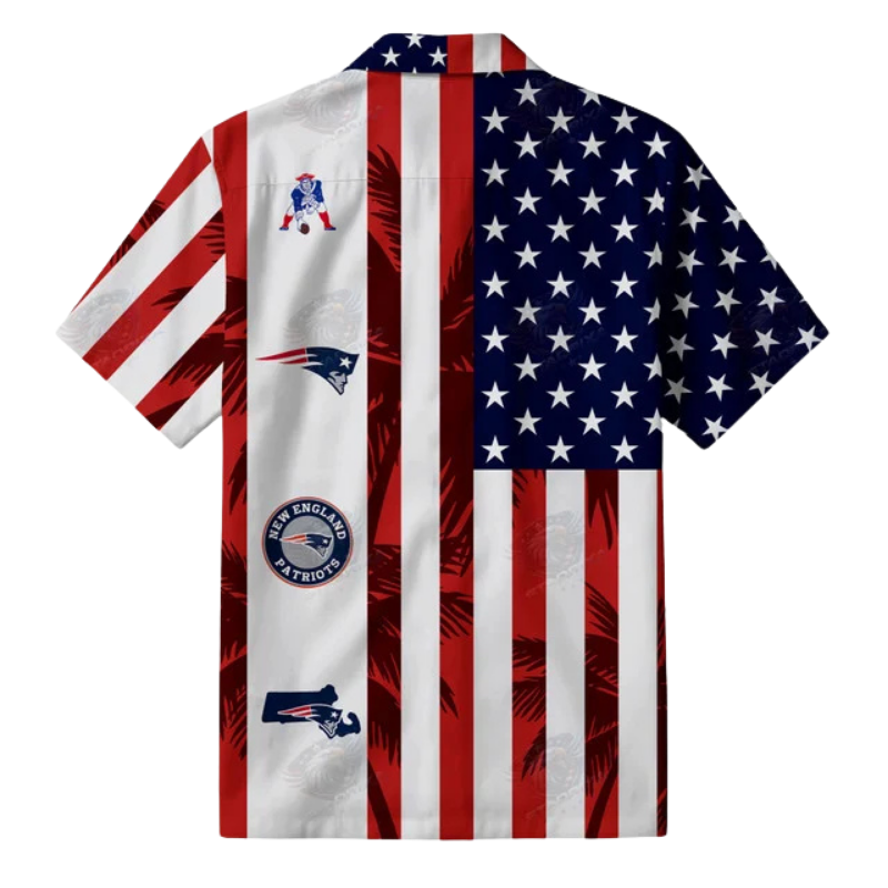 [SPECIAL OFFER] NEW CUSTOMIZED NFL27 NEP NEW ENGLAND PATRIOTS PATRIOTIC 250 USA HAWAIIAN SHIRT