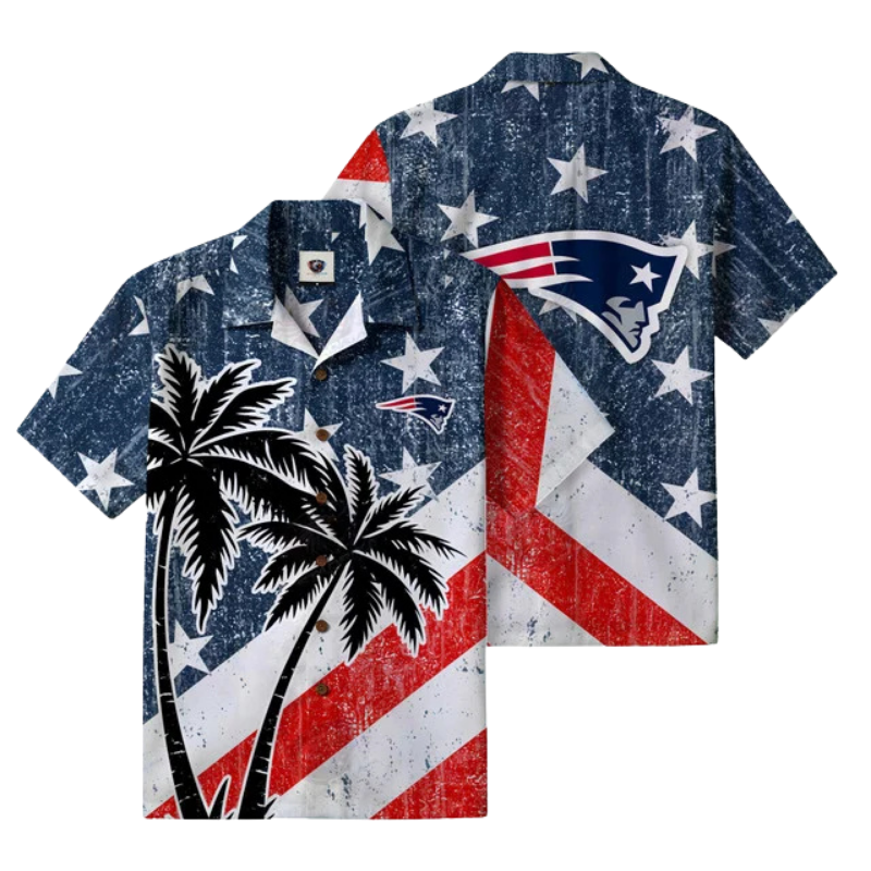 [SPECIAL OFFER] NEW CUSTOMIZED NFL27 NEP NEW ENGLAND PATRIOTS PATRIOTIC 250 USA HAWAIIAN SHIRT