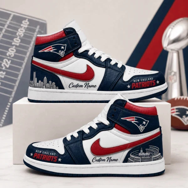 [SPECIAL OFFER] NEW CUSTOMIZED NFL27 NEP NEW ENGLAND PATRIOTS AIR JORDAN 1