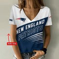 [SPECIAL OFFER] NEW CUSTOMIZED NFL27 NEP NEW ENGLAND PATRIOTS V-NECK FEMALE SHIRT