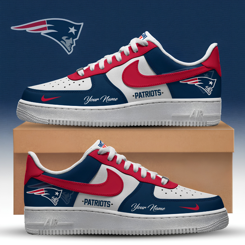 [SPECIAL OFFER] NEW CUSTOMIZED NFL27 NEP NEW ENGLAND PATRIOTS AF1 SNEAKERS