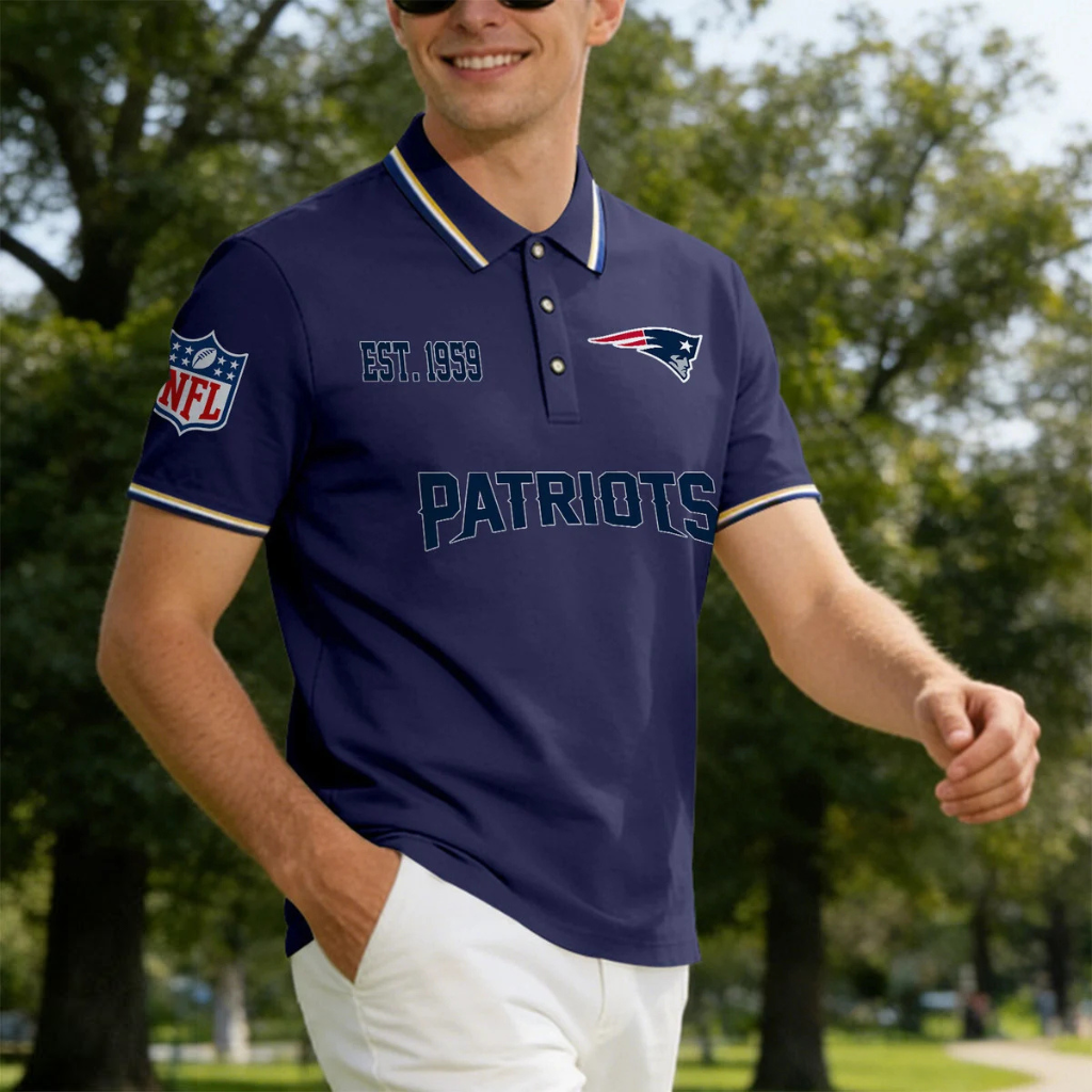 [SPECIAL OFFER] NEW CUSTOMIZED NFL27 NEP NEW ENGLAND PATRIOTS POLO SHIRT