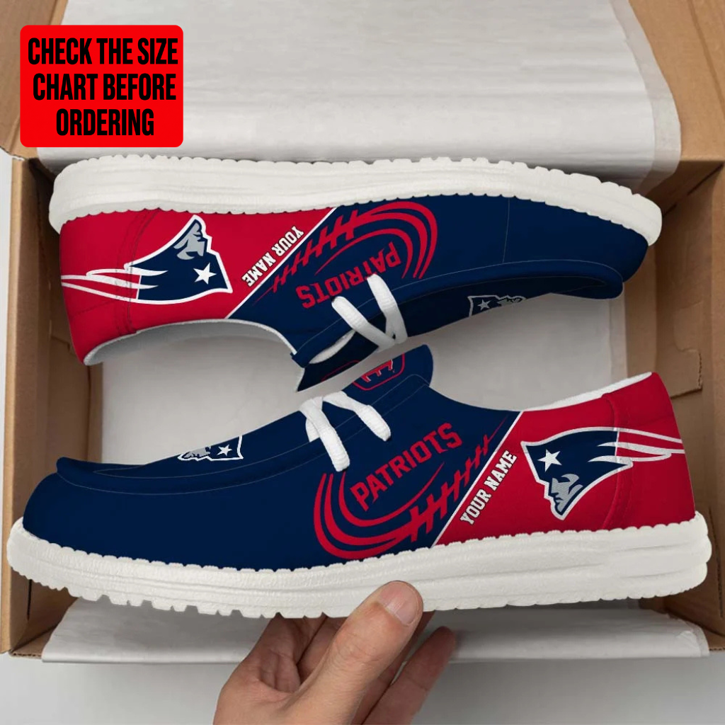 [SPECIAL OFFER] NEW CUSTOMIZED NFL27 NEP NEW ENGLAND PATRIOTS LOAFER SHOES