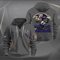 [SPECIAL OFFER] NEW CUSTOMIZED NFL28 BTR BALTIMORE RAVENS MUTICOLOR QUARTER ZIP HOODIE