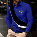 [SPECIAL OFFER] NEW CUSTOMIZED NFL28 BTR BALTIMORE RAVENS LONG SLEEVE POLO SHIRT