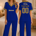 [SPECIAL OFFER] NEW CUSTOMIZED NFL28 BTR BALTIMORE RAVENS SHORT SLEEVE & LONG PANTS PAJAMAS SET