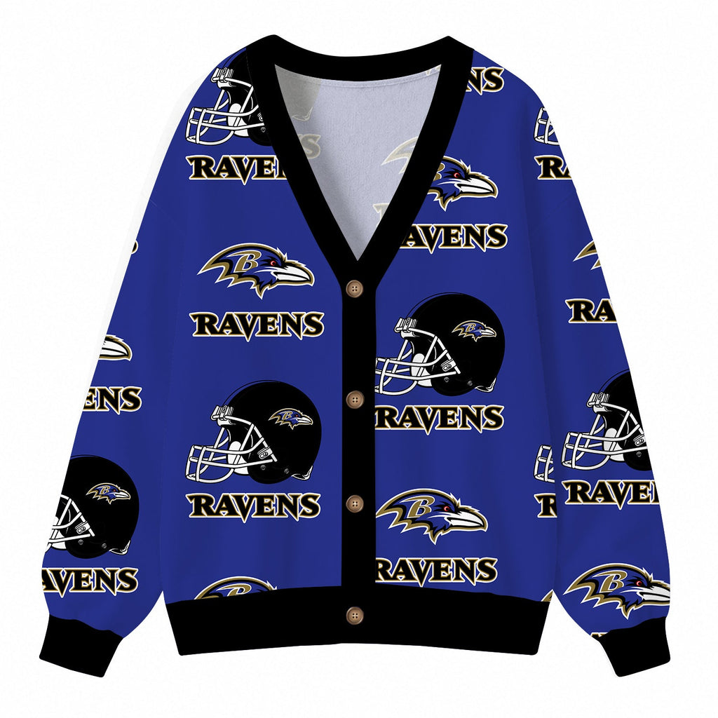[SPECIAL OFFER] NEW CUSTOMIZED NFL28 BTR BALTIMORE RAVENS CARDIGAN