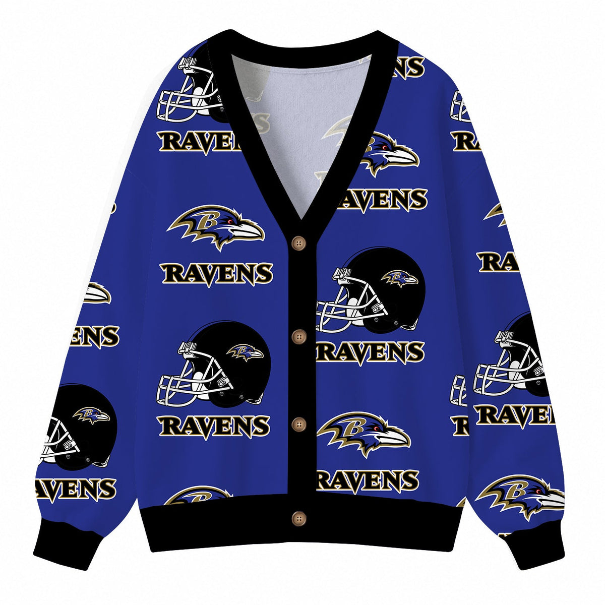 [SPECIAL OFFER] NEW CUSTOMIZED NFL28 BTR BALTIMORE RAVENS CARDIGAN