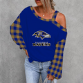 [SPECIAL OFFER] NEW CUSTOMIZED NFL28 BTR BALTIMORE RAVENS WOMEN'S OFF-SHOULDER LONG SLEEVE SHIRT