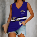 [SPECIAL OFFER] NEW CUSTOMIZED NFL28 BTR BALTIMORE RAVENS WOMEN'S V-NECK TANK TOP
