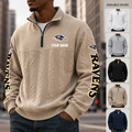 [SPECIAL OFFER] NEW CUSTOMIZED NFL28 BTR BALTIMORE RAVENS MULTICOLOR QUARTER-ZIP SWEATSHIRT