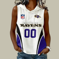 [SPECIAL OFFER] NEW CUSTOMIZED NFL28 BTR BALTIMORE RAVENS WOMEN'S SLEEVELESS HOODED POCKET TANK TOP