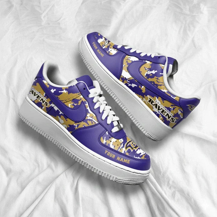 [SPECIAL OFFER] NEW CUSTOMIZED NFL28 BTR BALTIMORE RAVENS AF1 SNEAKERS