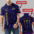 [SPECIAL OFFER] NEW CUSTOMIZED NFL28 BTR BALTIMORE RAVENS SHORT SLEEVE HOODIE