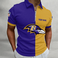 [SPECIAL OFFER] NEW CUSTOMIZED NFL28 BTR BALTIMORE RAVENS ZIP POLO SHIRT