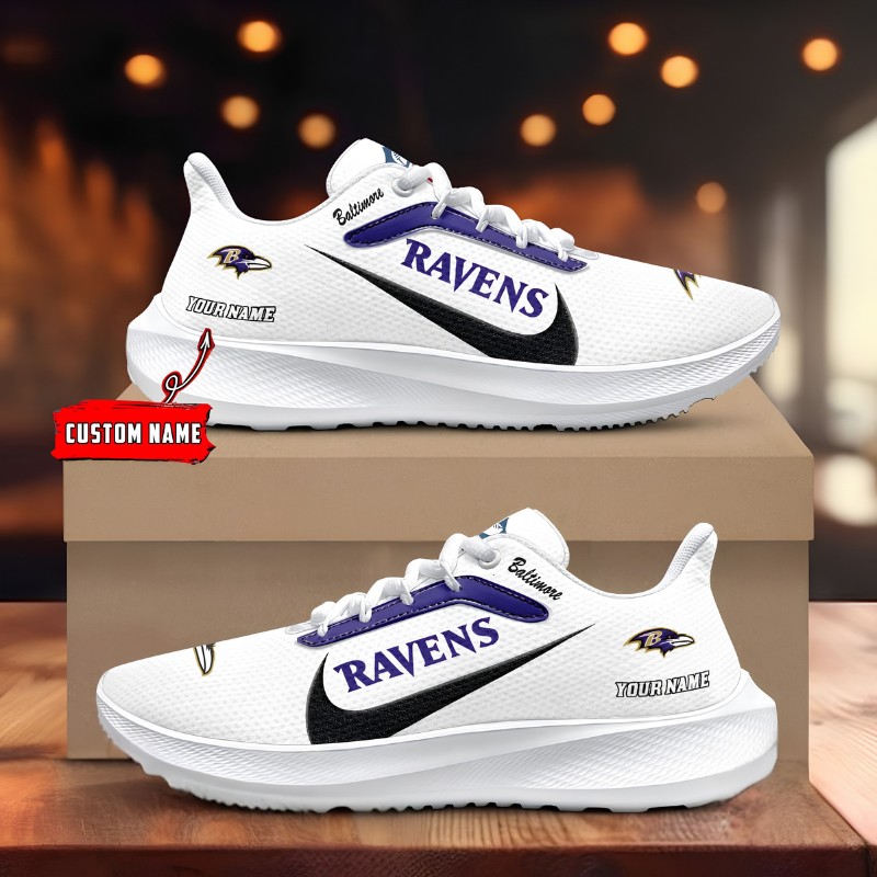 [SPECIAL OFFER] NEW CUSTOMIZED NFL28 BTR BALTIMORE RAVENS ROAD RUNNING SHOES