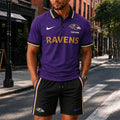 [SPECIAL OFFER] NEW CUSTOMIZED NFL28 BTR BALTIMORE RAVENS POLO SHIRT & SHORT PANTS