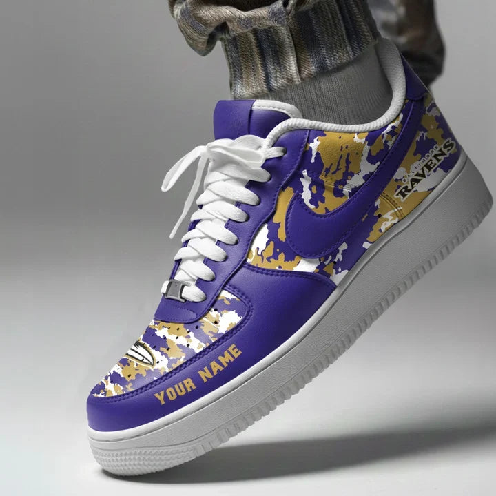 [SPECIAL OFFER] NEW CUSTOMIZED NFL28 BTR BALTIMORE RAVENS AF1 SNEAKERS