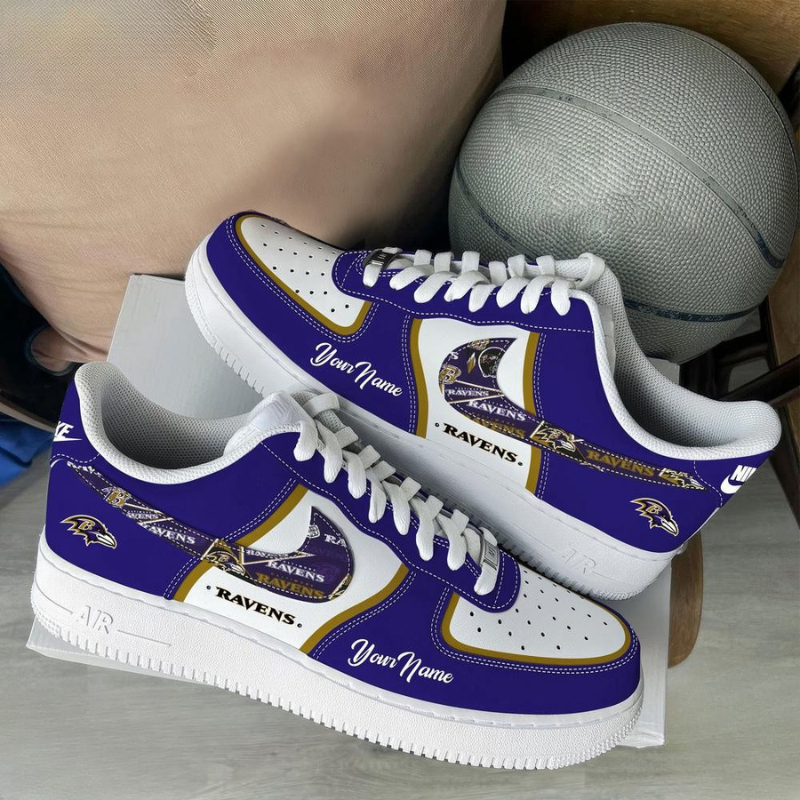 [SPECIAL OFFER] NEW CUSTOMIZED NFL28 BTR BALTIMORE RAVENS AF1 SNEAKERS