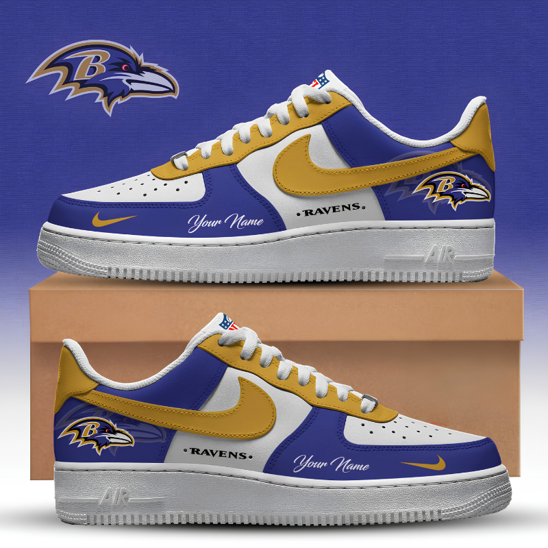 [SPECIAL OFFER] NEW CUSTOMIZED NFL28 BTR BALTIMORE RAVENS AF1 SNEAKERS