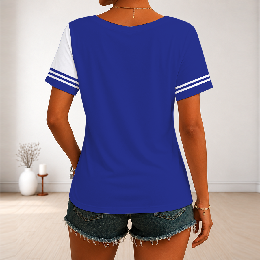 [SPECIAL OFFER] NEW CUSTOMIZED NFL28 BTR BALTIMORE RAVENS V-NECK FEMALE SHIRT
