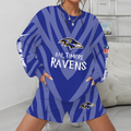 [SPECIAL OFFER] NEW CUSTOMIZED NFL28 BTR BALTIMORE RAVENS UNISEX SWEATSHIRT & SHORTS SET