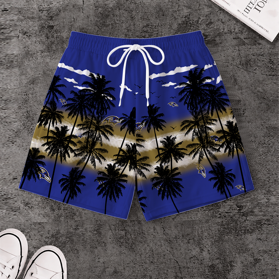 [SPECIAL OFFER] NEW CUSTOMIZED NFL28 BTR BALTIMORE RAVENS SHORT PANTS