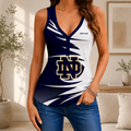 [FAN FAVORITE] NEW CUSTOMIZED NCAA FBS28 NFI NOTRE DAME FIGHTING IRISH WOMEN'S V-NECK TANK TOP