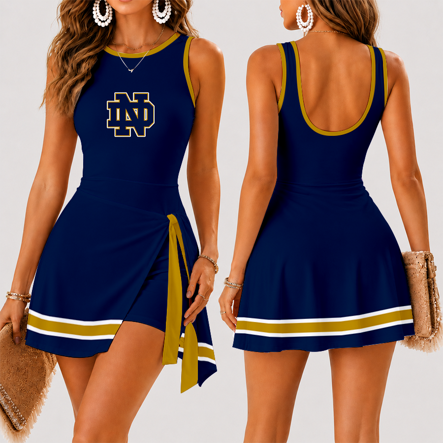[FAN FAVORITE] NEW CUSTOMIZED NCAA FBS28 NFI NOTRE DAME FIGHTING IRISH WOMEN'S SUMMER SKORT DRESS