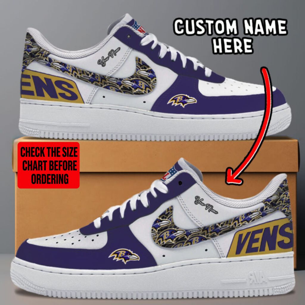 [SPECIAL OFFER] NEW CUSTOMIZED NFL28 BTR BALTIMORE RAVENS AF1 SNEAKERS