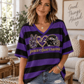 [SPECIAL OFFER] NEW CUSTOMIZED NFL28 BTR BALTIMORE RAVENS WOMEN'S HEART V-NECK LONG SLEEVE SHIRT