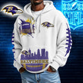 [SPECIAL OFFER] NEW CUSTOMIZED NFL28 BTR BALTIMORE RAVENS WAFFLE FULL ZIP HOODIE