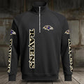 [SPECIAL OFFER] NEW CUSTOMIZED NFL28 BTR BALTIMORE RAVENS MEN'S MULTICOLOR QUARTER-ZIP PULLOVER