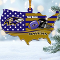 [SPECIAL OFFER] NEW CUSTOMIZED NFL28 BTR BALTIMORE RAVENS CHRISTMAS ACRYLIC ORNAMENT