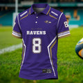 [SPECIAL OFFER] NEW CUSTOMIZED NFL28 BTR BALTIMORE RAVENS POLO SHIRT