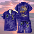 [SPECIAL OFFER] NEW CUSTOMIZED NFL28 BTR BALTIMORE RAVENS UNISEX HAWAIIAN SHIRT & SHORTS SET