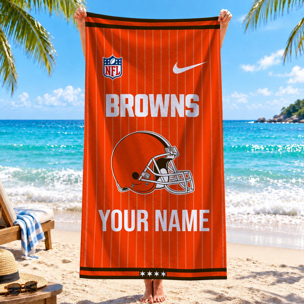 [SPECIAL OFFER] NEW CUSTOMIZED NFL29 CLB CLEVELAND BROWNS BEACH TOWEL