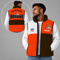 [SPECIAL OFFER] NEW CUSTOMIZED NFL29 CLB CLEVELAND BROWNS SLEEVELESS PUFFER VEST