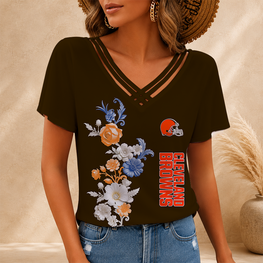 [SPECIAL OFFER] NEW CUSTOMIZED NFL29 CLB CLEVELAND BROWNS V-NECK SHIRT