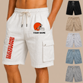 [SPECIAL OFFER] NEW CUSTOMIZED NFL29 CLB CLEVELAND BROWNS MEN'S DRAWSTRING CARGO SHORTS