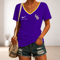 [FAN FAVORITE] NEW CUSTOMIZED NCAA FBS29 LST LSU TIGERS V-NECK FEMALE SHIRT