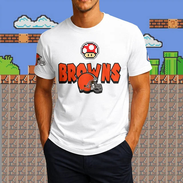 [SPECIAL OFFER] NEW CUSTOMIZED NFL29 CLB CLEVELAND BROWNS SUPER MARIO T-SHIRT, HOODIE, ZIP HOODIE