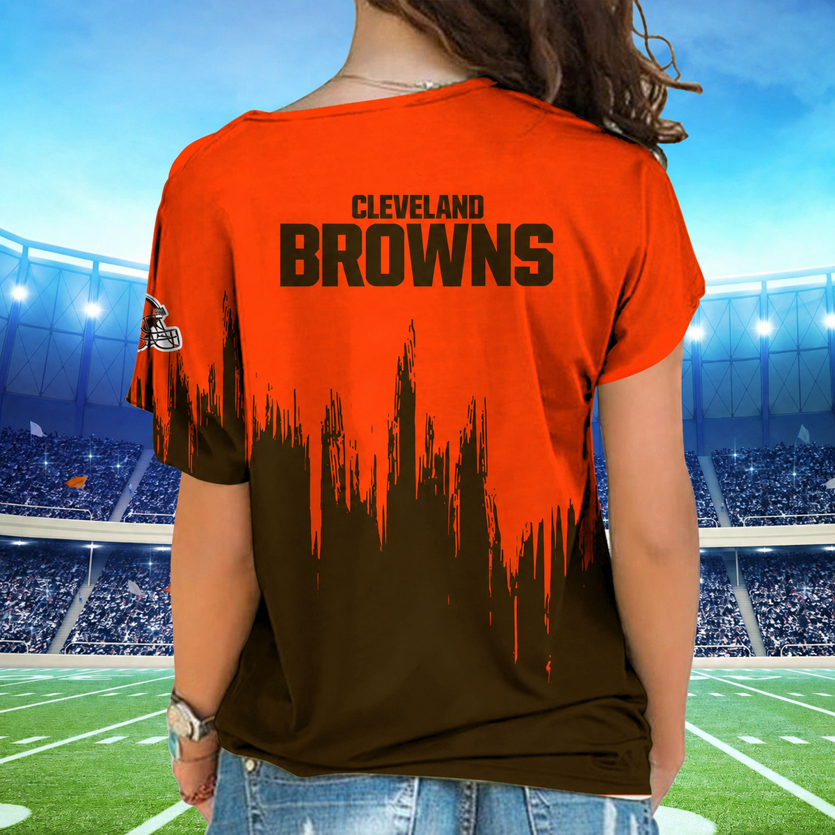 [SPECIAL OFFER] NEW CUSTOMIZED NFL29 CLB CLEVELAND BROWNS SHOULDER SHIRT